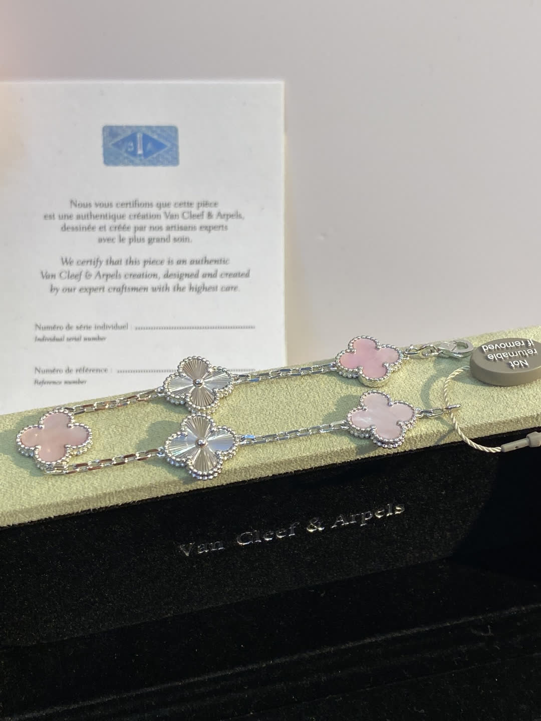 Van Cleef & Arpels Alhambra Pink Gold and Silver Bracelet